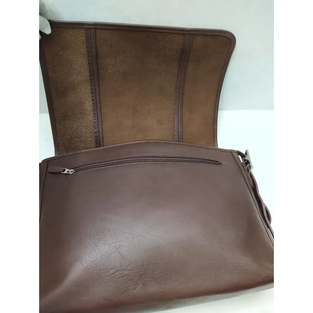 Coach Brown Leather Flap Closure Messenger Crossbody Bag - Vintage Made in USA